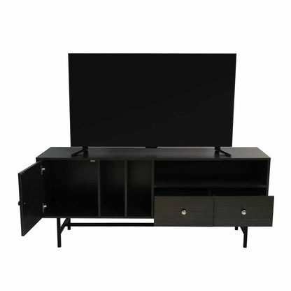 Rochester Modern Rectangular TV Stand: Enclosed Storage & Powder-Coated Iron Legs - Elax Furniture