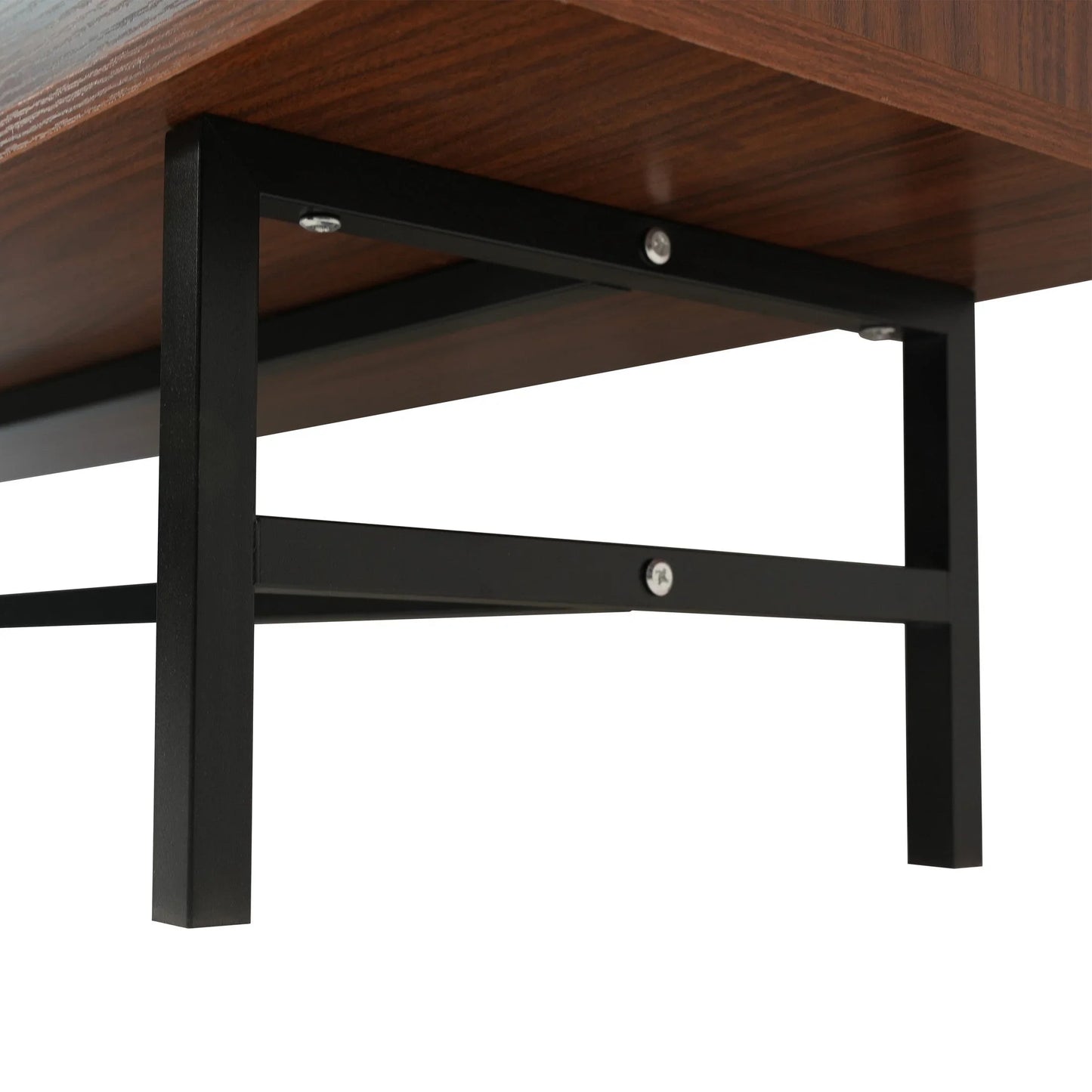 Rochester Modern Rectangular TV Stand: Enclosed Storage & Powder-Coated Iron Legs - Elax Furniture