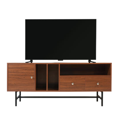 Rochester Modern Rectangular TV Stand: Enclosed Storage & Powder-Coated Iron Legs - Elax Furniture
