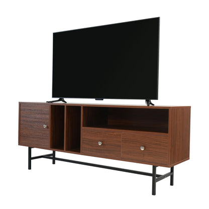 Rochester Modern Rectangular TV Stand: Enclosed Storage & Powder-Coated Iron Legs - Elax Furniture