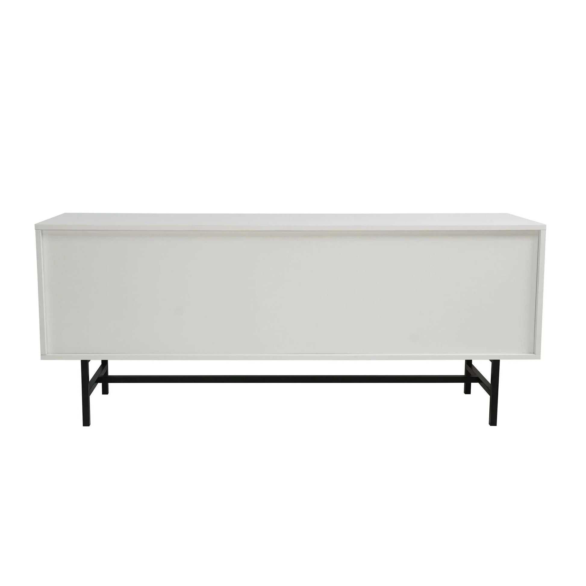 Rochester Modern Rectangular TV Stand: Enclosed Storage & Powder-Coated Iron Legs - Elax Furniture