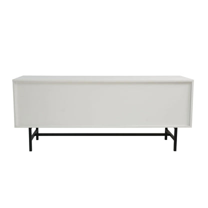 Rochester Modern Rectangular TV Stand: Enclosed Storage & Powder-Coated Iron Legs - Elax Furniture