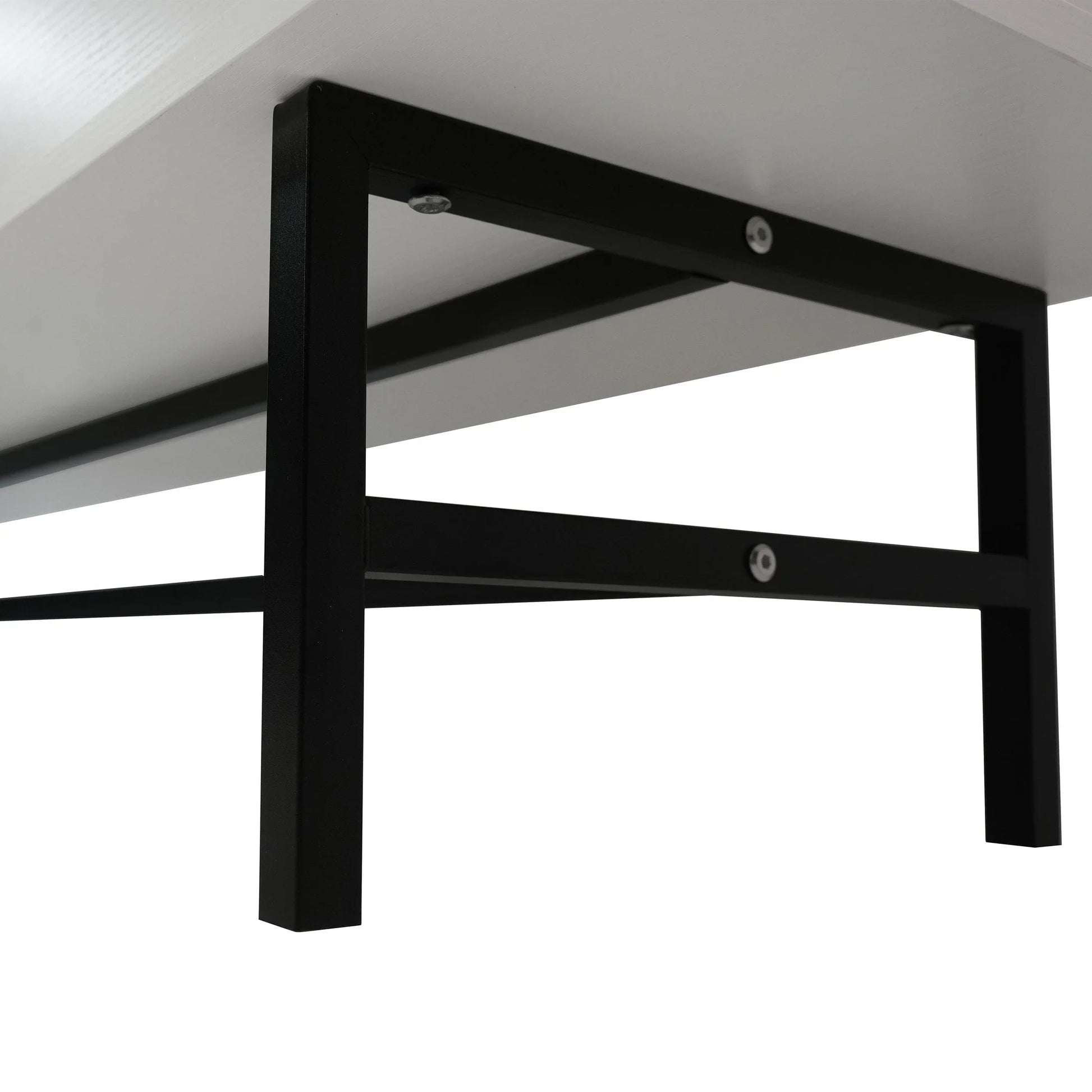Rochester Modern Rectangular TV Stand: Enclosed Storage & Powder-Coated Iron Legs - Elax Furniture
