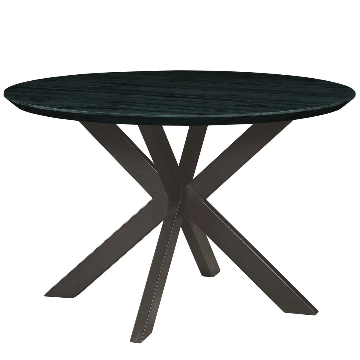Ravenna 5-Piece Dining Set: 4 Stackable Plastic Chairs & Round Table With Geometric Base - Elax Furniture