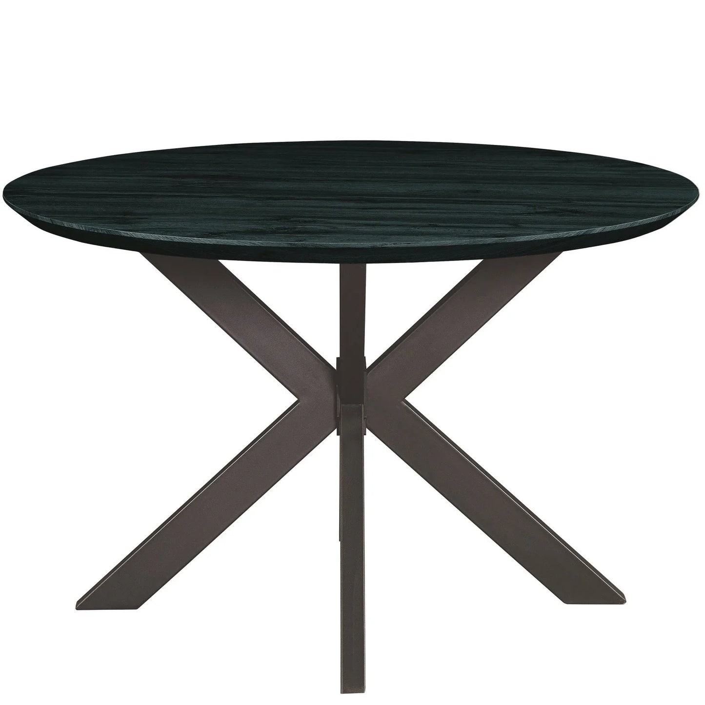 Ravenna 5-Piece Dining Set: 4 Stackable Plastic Chairs & Round Table With Geometric Base - Elax Furniture