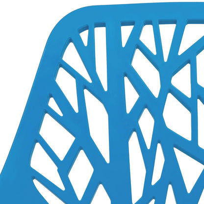 Ravenna 5-Piece Dining Set: 4 Stackable Plastic Chairs & Round Table With Geometric Base - Elax Furniture