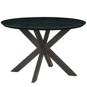 Ravenna 5-Piece Dining Set: 4 Stackable Plastic Chairs & Round Table With Geometric Base - Elax Furniture