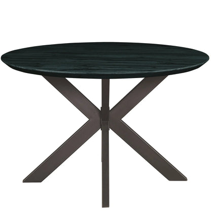 Ravenna 47" Round MDF Wood Dining Table With Modern Metal Base - Elax Furniture