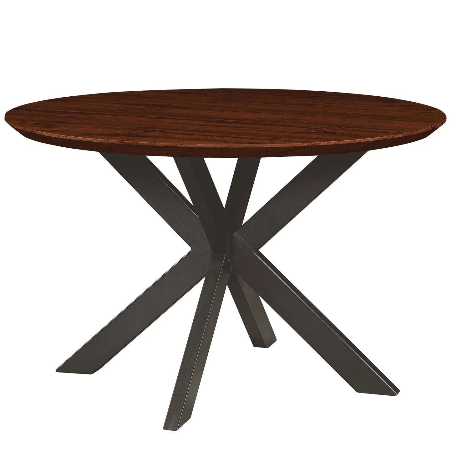 Ravenna 47" Round MDF Wood Dining Table With Modern Metal Base - Elax Furniture