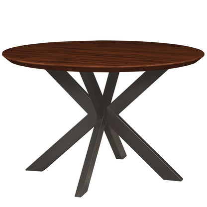 Ravenna 47" Round MDF Wood Dining Table With Modern Metal Base - Elax Furniture