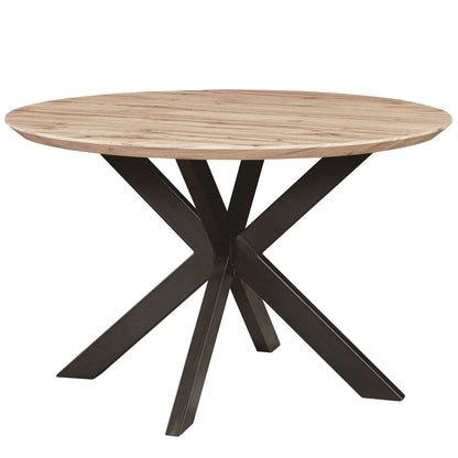 Ravenna 47" Round MDF Wood Dining Table With Modern Metal Base - Elax Furniture
