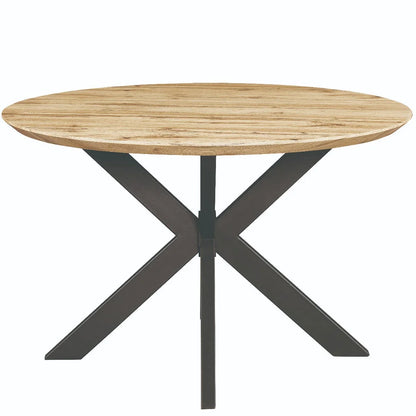 Ravenna 47" Round MDF Wood Dining Table With Modern Metal Base - Elax Furniture