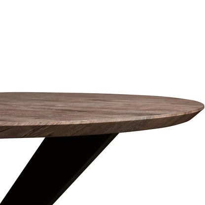 Ravenna 47" Round MDF Wood Dining Table With Modern Metal Base - Elax Furniture
