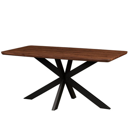 Ravenna 63" Wood Dining Table With Modern Metal Base - Elax Furniture