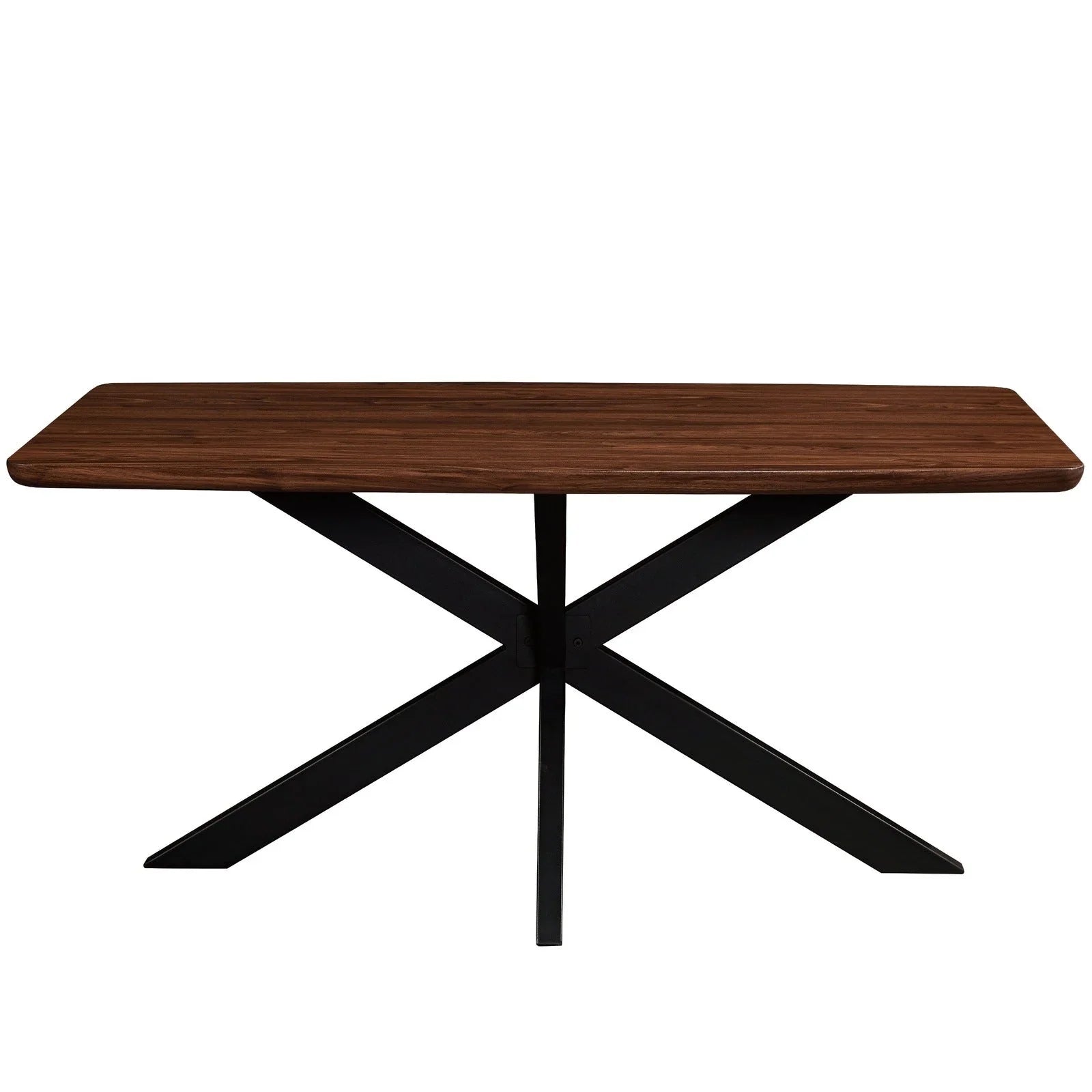 Ravenna 63" Wood Dining Table With Modern Metal Base - Elax Furniture
