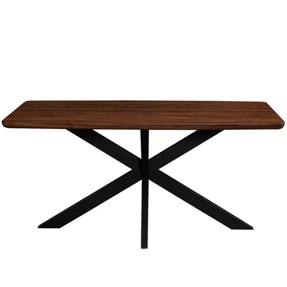 Ravenna 63" Wood Dining Table With Modern Metal Base - Elax Furniture