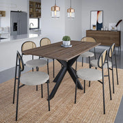 Ravenna 63" Wood Dining Table With Modern Metal Base - Elax Furniture