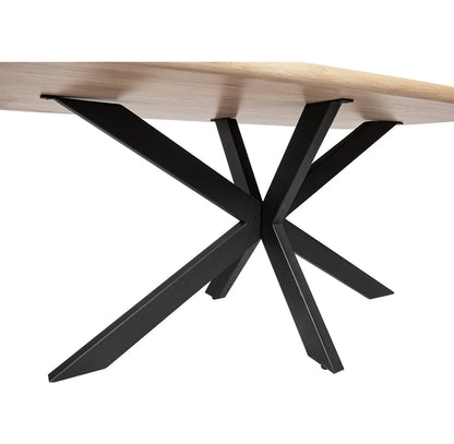 Ravenna 63" Wood Dining Table With Modern Metal Base - Elax Furniture