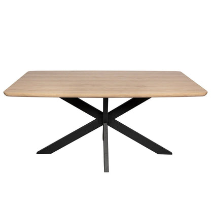 Ravenna 63" Wood Dining Table With Modern Metal Base - Elax Furniture