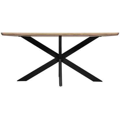 Ravenna 63" Wood Dining Table With Modern Metal Base - Elax Furniture