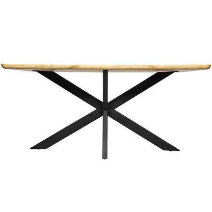 Ravenna 63" Wood Dining Table With Modern Metal Base - Elax Furniture