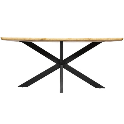 Ravenna 63" Wood Dining Table With Modern Metal Base - Elax Furniture