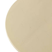 Ruben 27" Round Fiberstone Coffee Table with Powder-Coated Finish Centerpiece Beige Coffee Table LeisureMod
