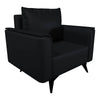 Rusk Leather Single-Seater Sofa with Stainless Steel Legs and Removable Cushions