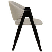 Savor Dining Chair in Leather/Polyester with Curved and Open-Back Design Grey Dining Chair Leisuremod