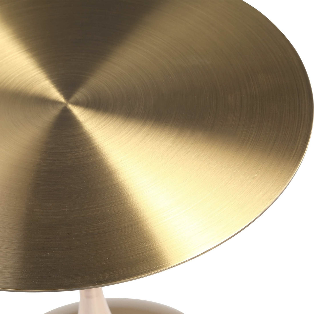 Savoy Wide Side Table with Stainless Steel Top Round Accent Table and Elegant Pedestal Base Gold Matte Gold Side Table LeisureMod