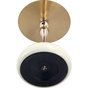 Savoy Wide Side Table with Stainless Steel Top Round Accent Table and Elegant Pedestal Base Gold White Side Table LeisureMod