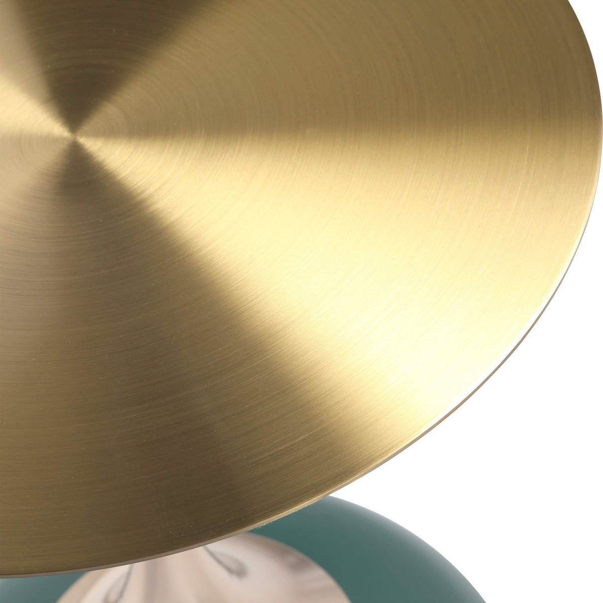 Savoy Wide Side Table with Stainless Steel Top Round Accent Table and Elegant Pedestal Base Gold Green Side Table LeisureMod