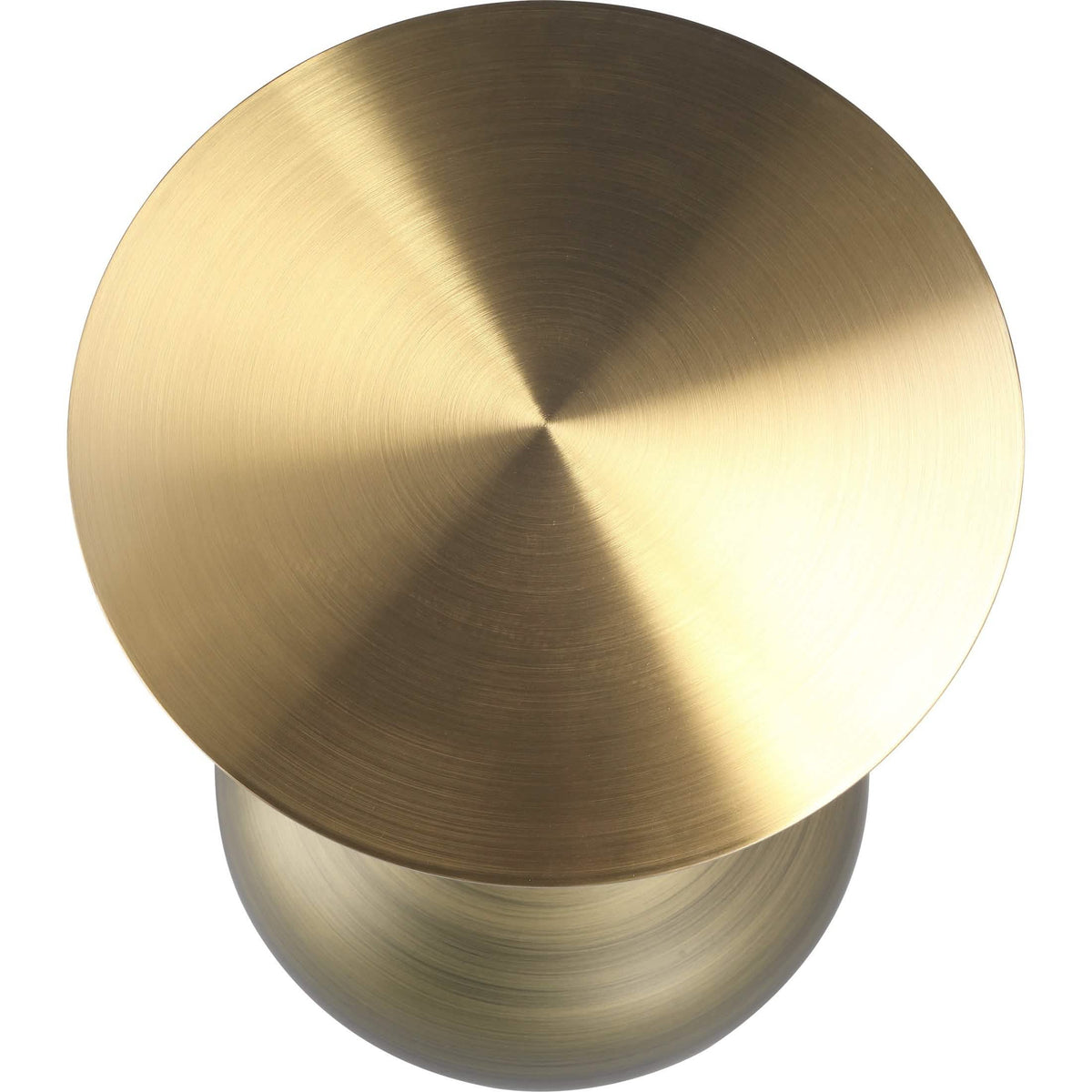 Savoy Wide Side Table with Stainless Steel Top Round Accent Table and Elegant Pedestal Base Gold Brass Side Table LeisureMod