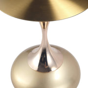 Savoy Wide Side Table with Stainless Steel Top Round Accent Table and Elegant Pedestal Base Gold Matte Gold Side Table LeisureMod