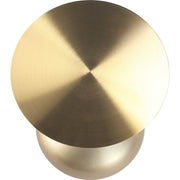 Savoy Wide Side Table with Stainless Steel Top Round Accent Table and Elegant Pedestal Base Gold Matte Gold Side Table LeisureMod