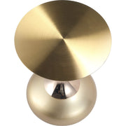 Savoy Wide Side Table with Stainless Steel Top Round Accent Table and Elegant Pedestal Base Gold Matte Gold Side Table LeisureMod
