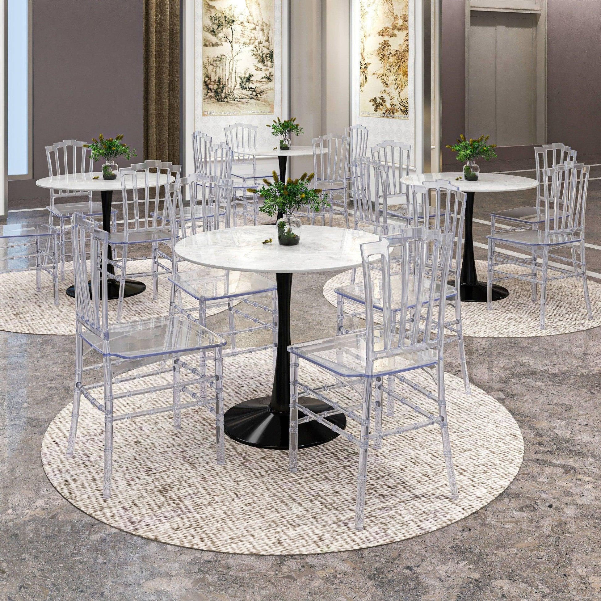 Synth Dining Chair Polycarbonate Side Chair with Windsor Back Design - Elax Furniture