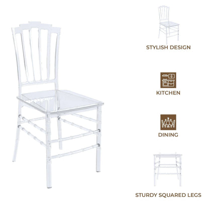 Synth Dining Chair Polycarbonate Side Chair with Windsor Back Design - Elax Furniture