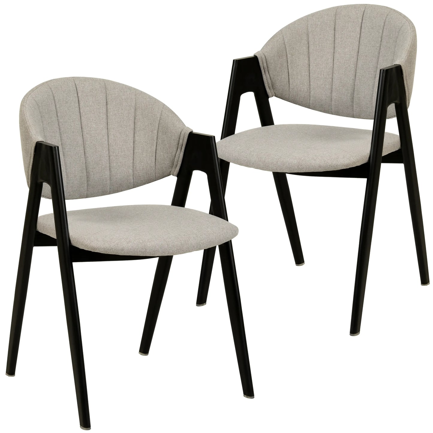 Savor Dining Chair in Leather/Polyester with Curved and Open-Back Design Set of 2 - Elax Furniture