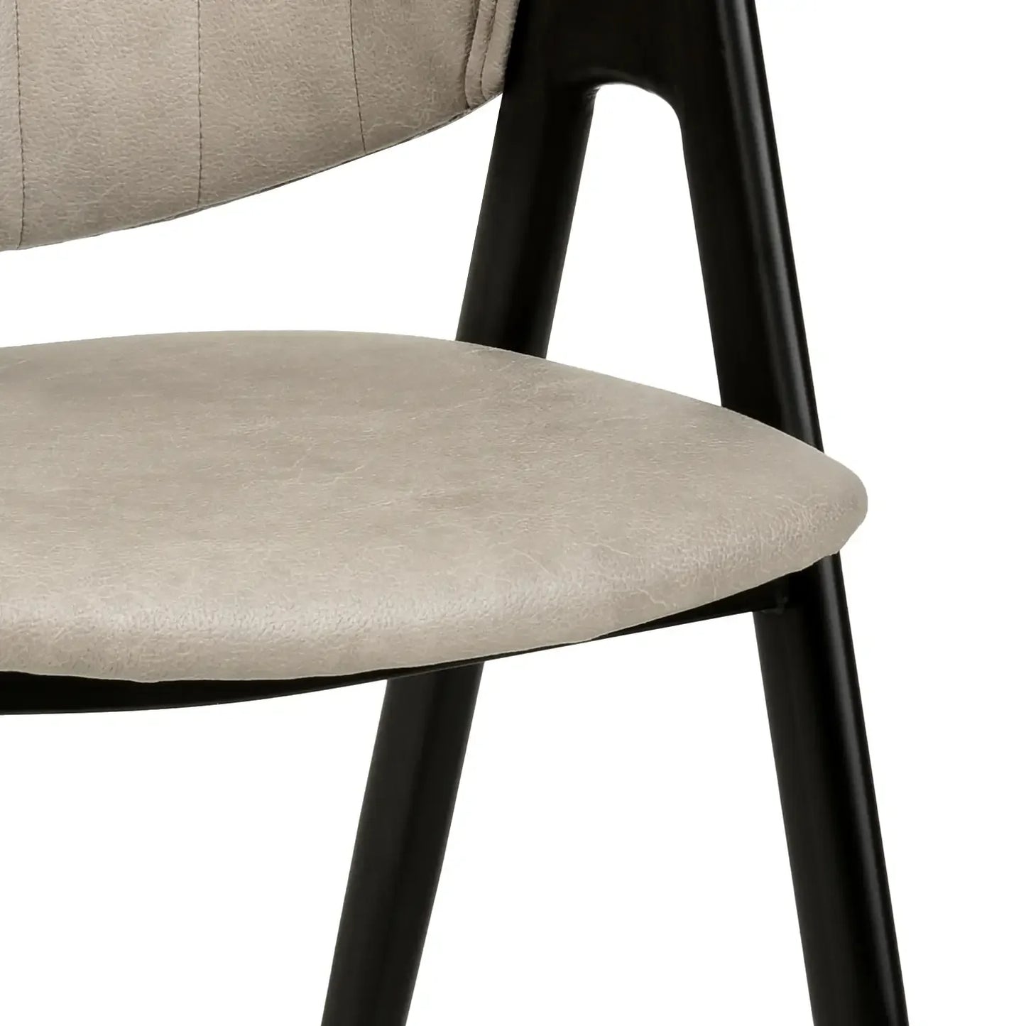 Savor Dining Chair in Leather/Polyester with Curved and Open-Back Design Set of 2 - Elax Furniture