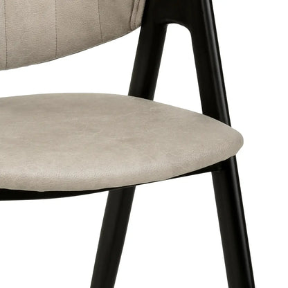 Savor Dining Chair in Leather/Polyester with Curved and Open-Back Design Set of 4 - Elax Furniture