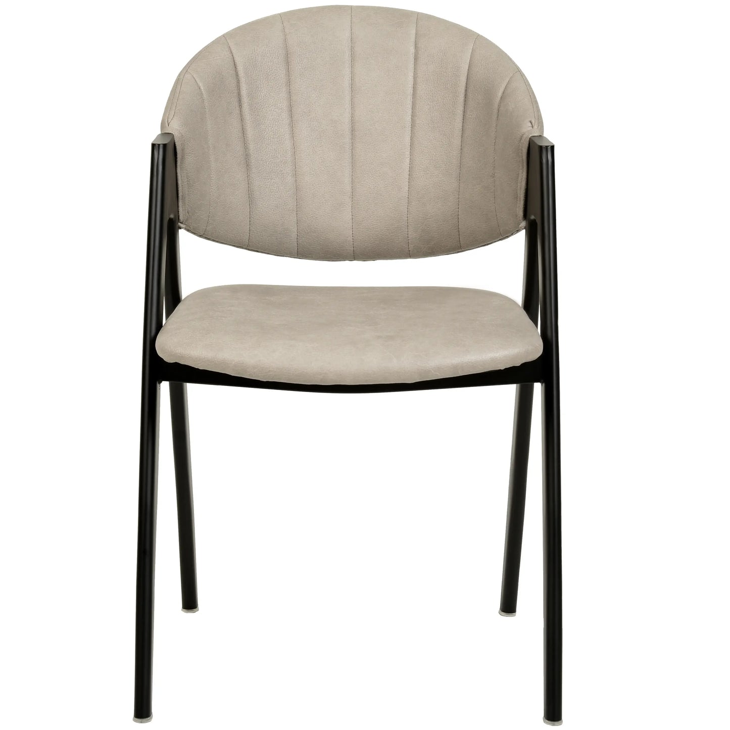 Savor Dining Chair in Leather/Polyester with Curved and Open-Back Design Set of 4 - Elax Furniture