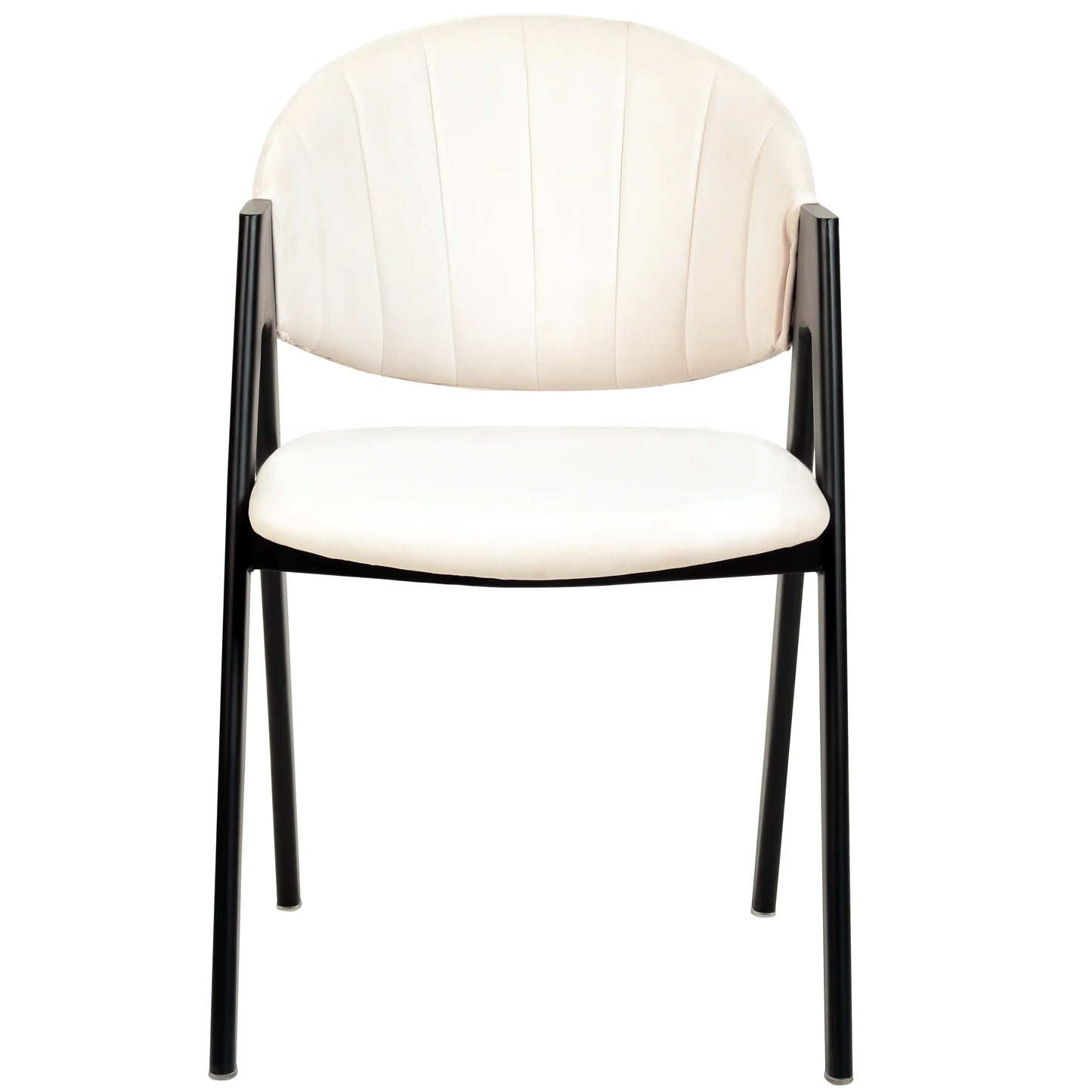Savor Dining Chair in Leather/Polyester with Curved and Open-Back Design Set of 2 - Elax Furniture