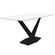 Voren 7-Piece Dining Set with Rectangular Sintered Stone Dining Table and 6 Upholstered Dining Chairs - Elax Furniture