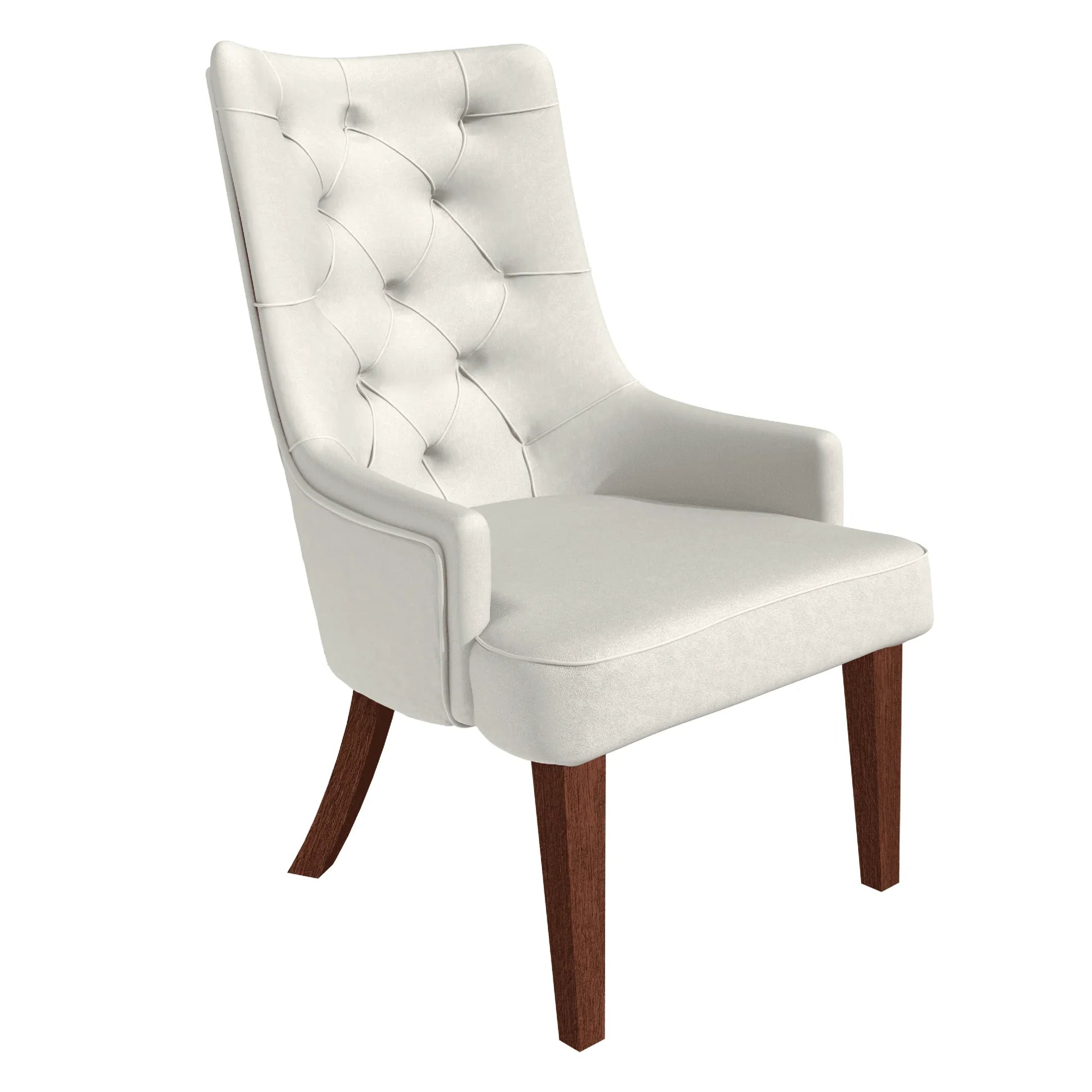 Spruce Dining Chair in Leather/Velvet with Diamond-Tufted Design and Rubberwood Legs - Elax Furniture