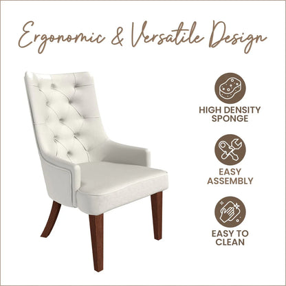 Spruce Collection Modern Wooden Dining Chair in Beige Velvet Set of 2 - Elax Furniture