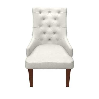 Spruce Dining Chair in Leather/Velvet with Diamond-Tufted Design and Rubberwood Legs - Elax Furniture