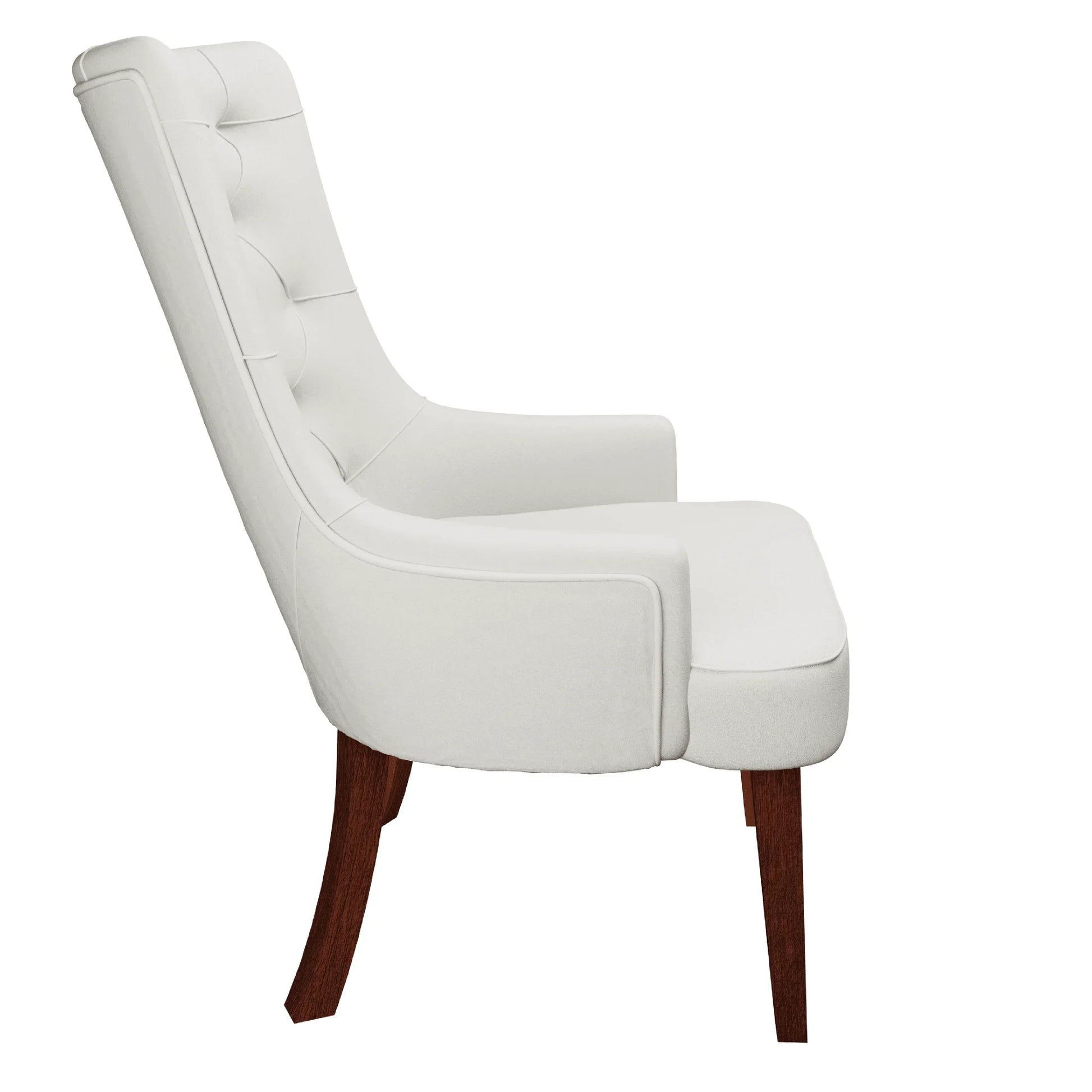 Spruce Dining Chair in Leather/Velvet with Diamond-Tufted Design and Rubberwood Legs - Elax Furniture