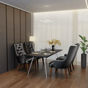 Spruce Dining Chair in Leather/Velvet with Diamond-Tufted Design and Rubberwood Legs - Elax Furniture