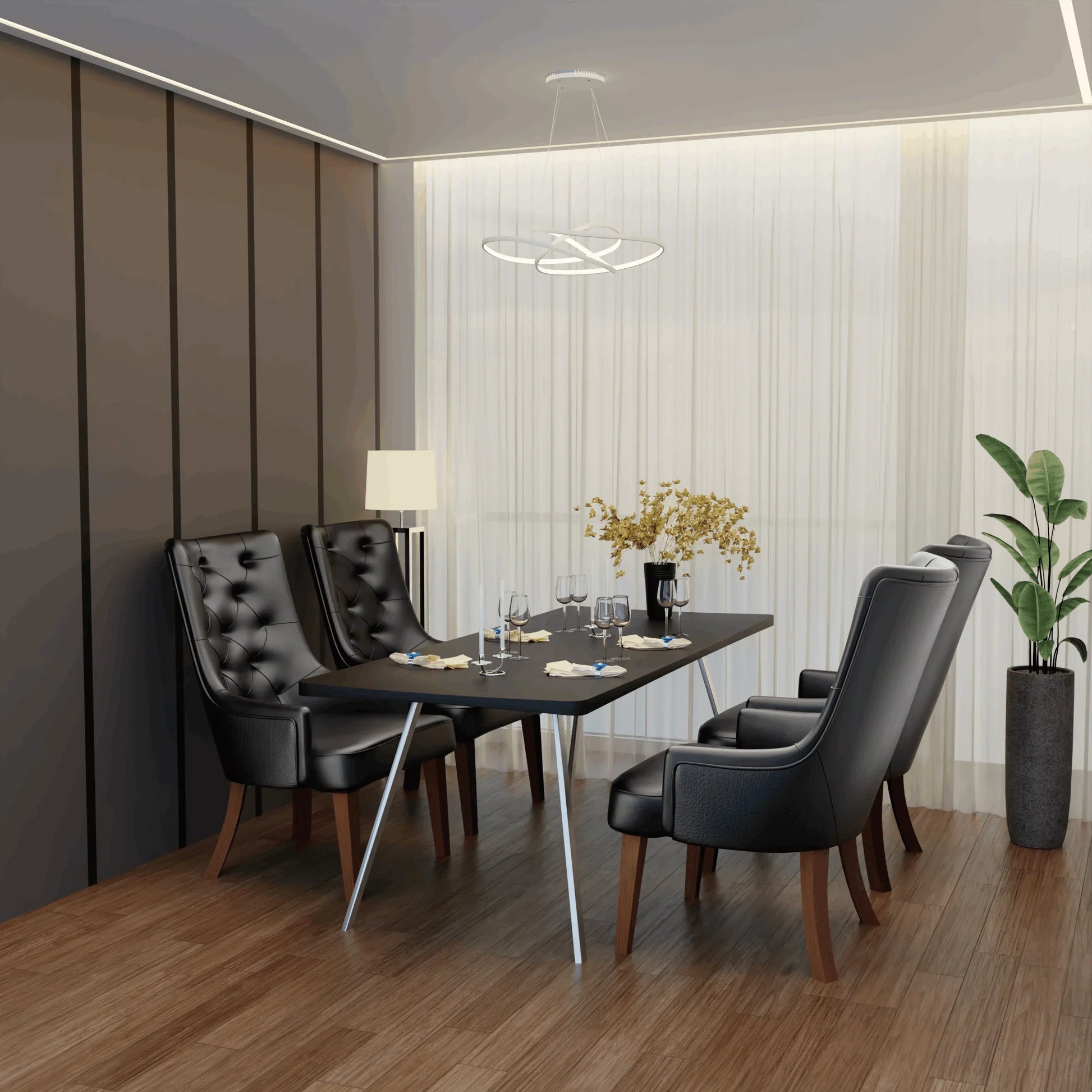 Spruce Dining Chair in Leather/Velvet with Diamond-Tufted Design and Rubberwood Legs - Elax Furniture